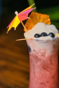 A beachy blast of blueberries, peach, coconut & our fresh house colada. 