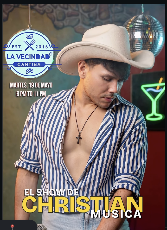 Join us for live music on Tuesday with Christian Musica